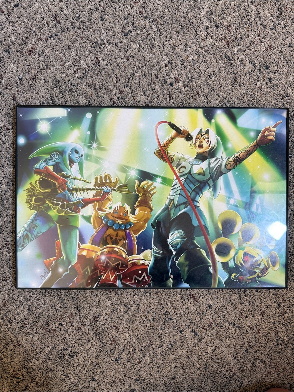 Framed Art Milk Barβs Resident One-Man Band Legend of Zelda Artist Cypritree